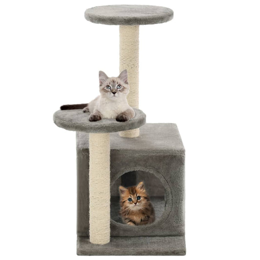 NNEVL Cat Tree with Sisal Scratching Posts 60 cm Grey