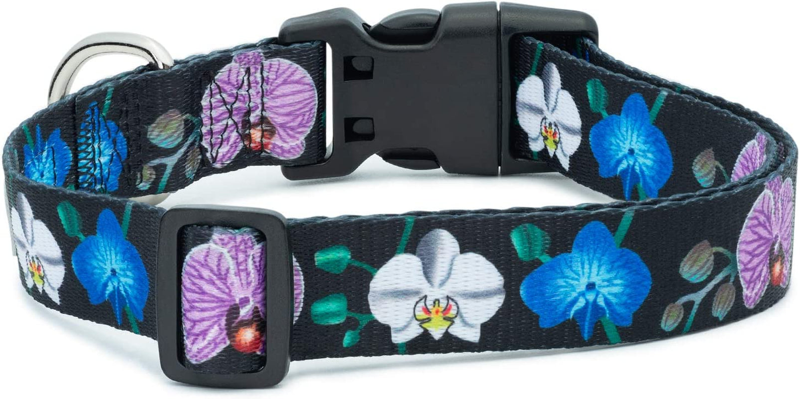 Floral Flower Dog Collar (Large, Orchid)