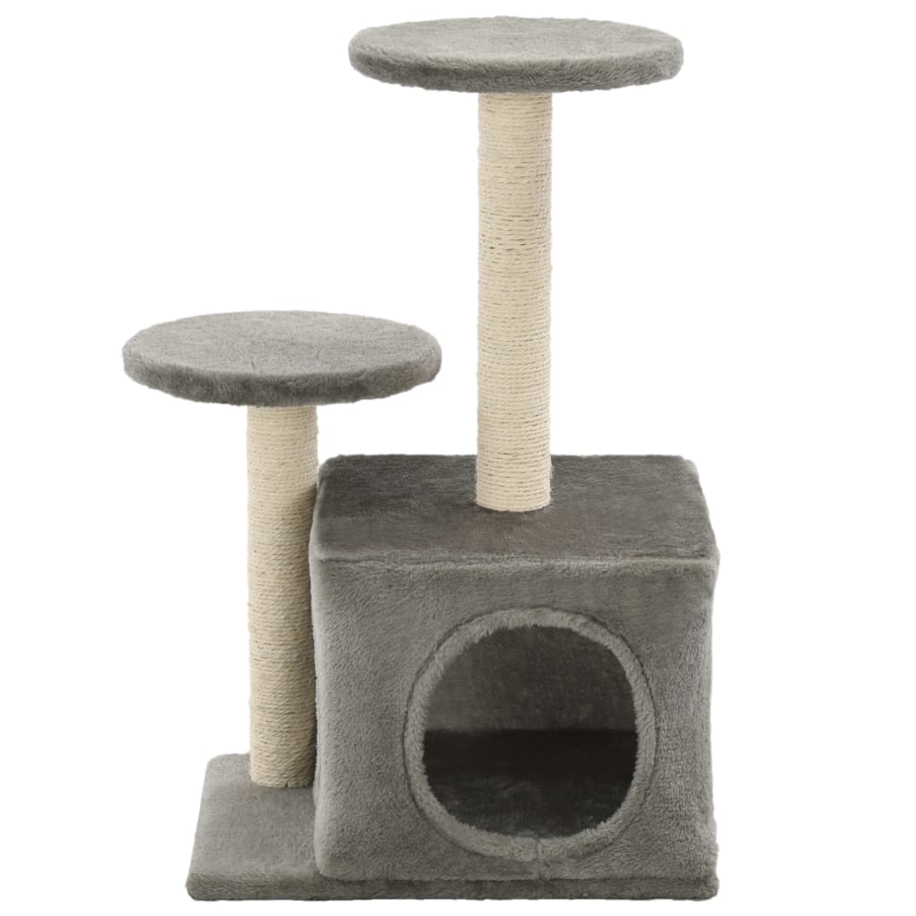 NNEVL Cat Tree with Sisal Scratching Posts 60 cm Grey