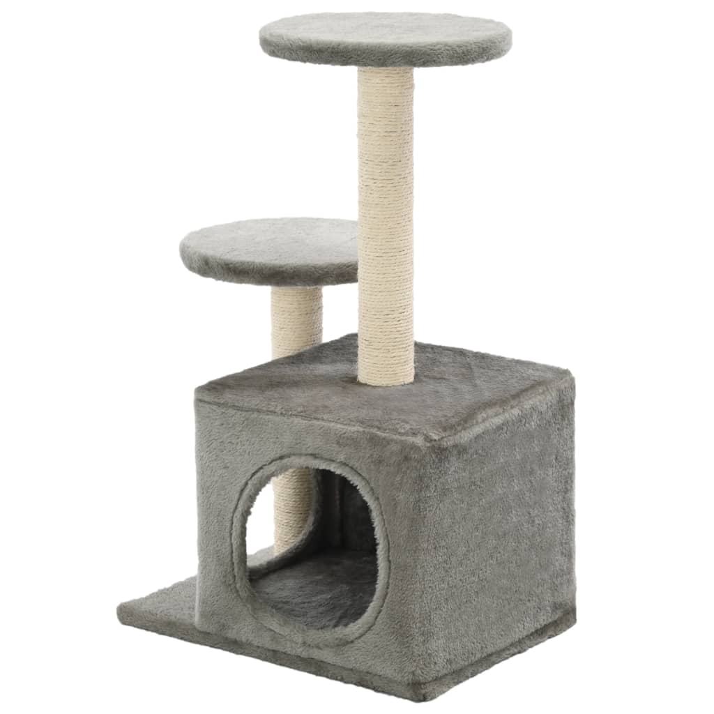 NNEVL Cat Tree with Sisal Scratching Posts 60 cm Grey