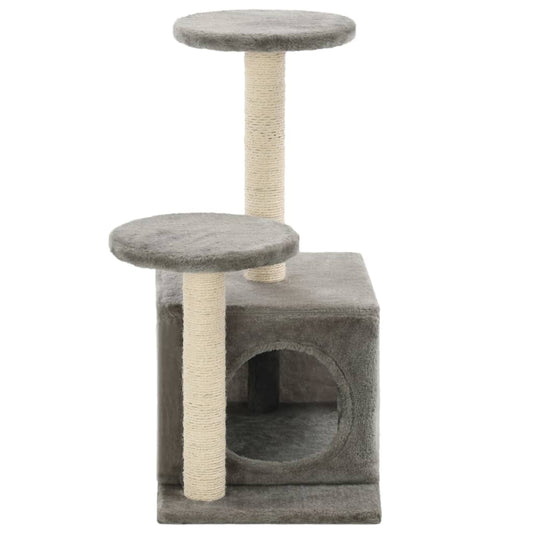 NNEVL Cat Tree with Sisal Scratching Posts 60 cm Grey